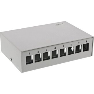 InLine InLine uitvoerdoos | voor 8 Keystone modules | bureau-/DIN-rail-montage | grijs