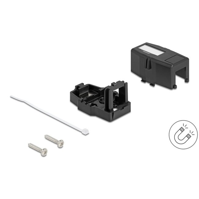 Uitvoerdoos met magnetische bodem | voor 1 Keystone module | zwart
