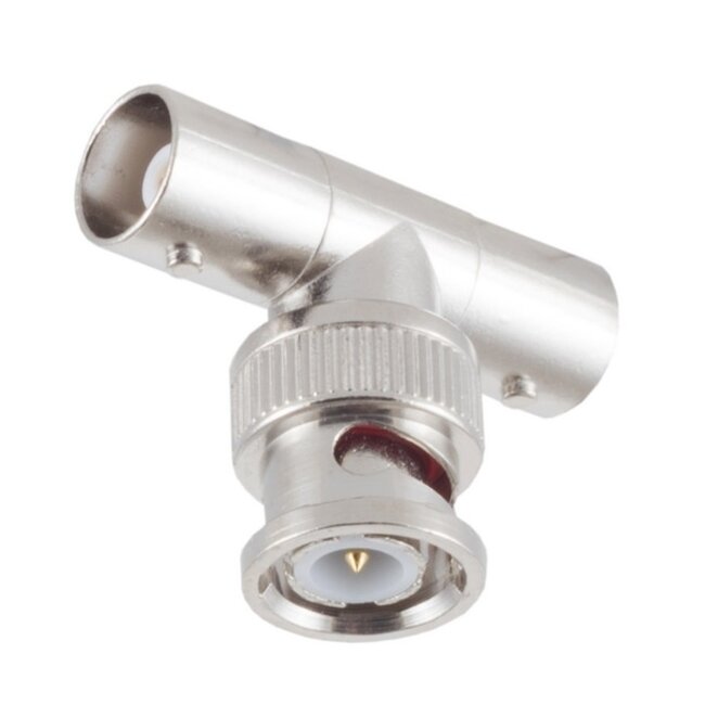 BNC (m) - 2x BNC (v) splitter | T-uitvoering | 50 Ohm