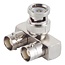 BNC (m) - 2x BNC (v) splitter | Y-uitvoering (haaks) | 50 Ohm