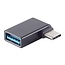USB-C (m) - USB-A (v) adapter | 90° haaks naar links/rechts | USB3.0 | OTG | zwart