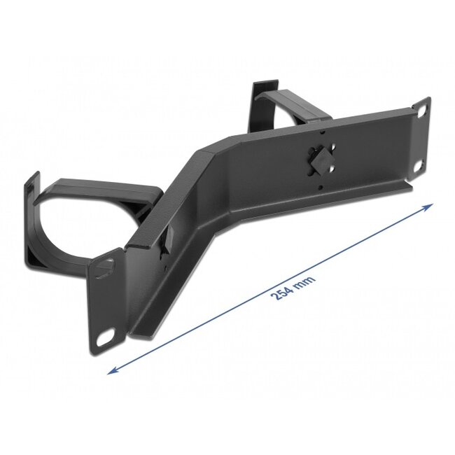 10 inch blindpaneel met 2 kabelogen | V-design | 1U | zwart