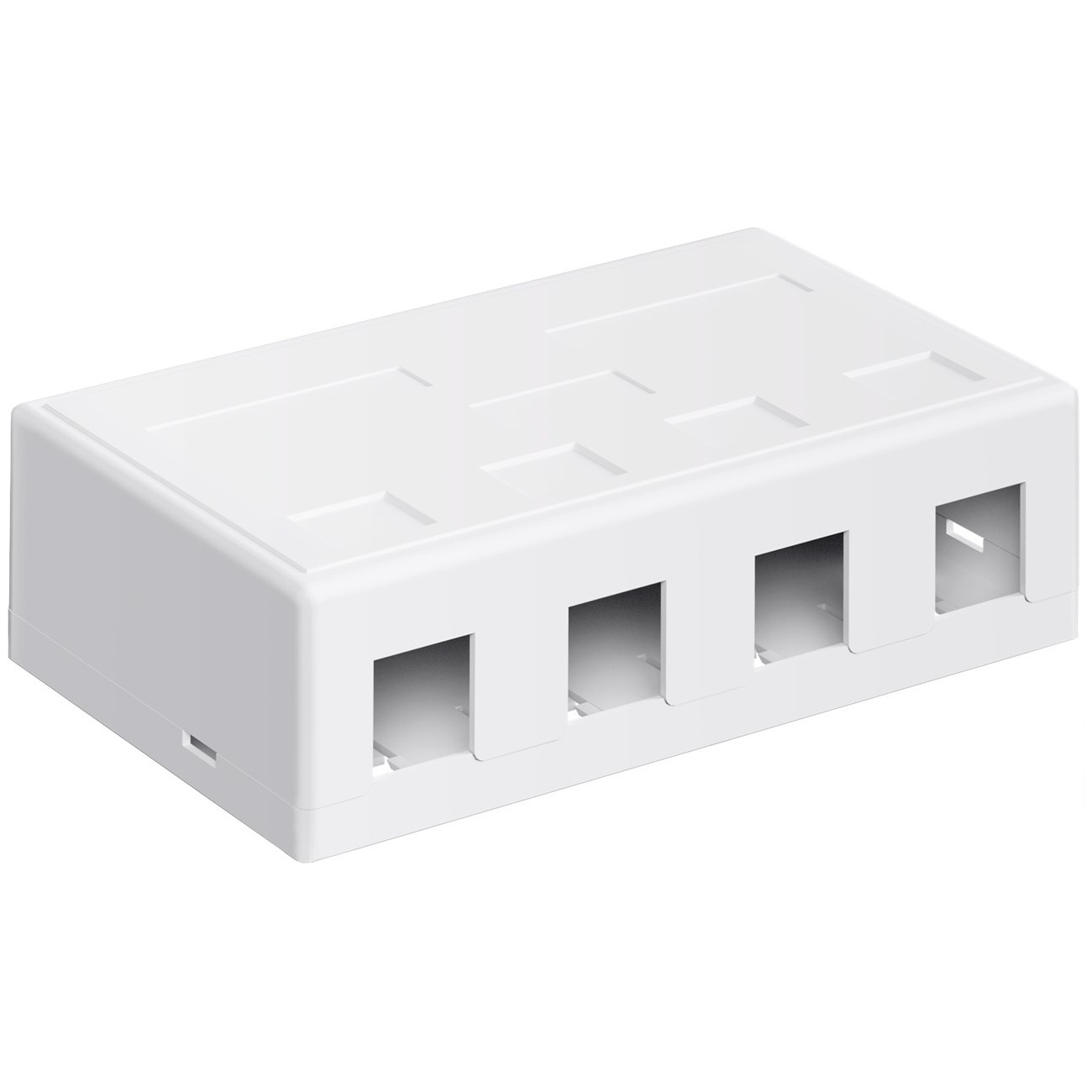 Uitvoerdoos | voor 4 Keystone modules | wit | Onlinekabelshop.nl