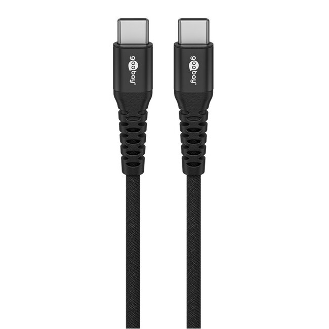 Goobay USB-C Supersoft Textile kabel | USB2.0 | PD 60W | zwart | 1 meter