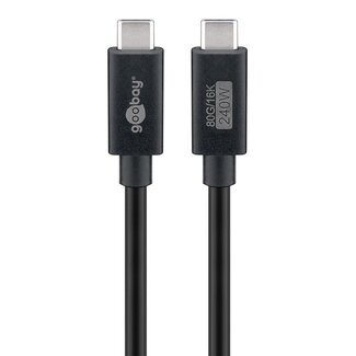 Goobay USB-C kabel | USB4 v2.0 80 Gbps | PD 240W | 16K 60Hz | zwart | 1,2 meter