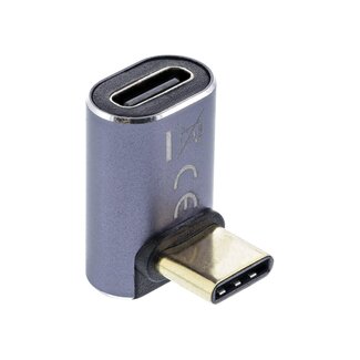 InLine InLine USB-C haakse adapter | boven/beneden | USB4 40 Gbps | PD 240W | 8K 60Hz | aluminium