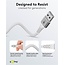 Goobay Lightning - USB-A Supersoft Textile kabel | USB2.0 | PD 60W | wit | 2 meter