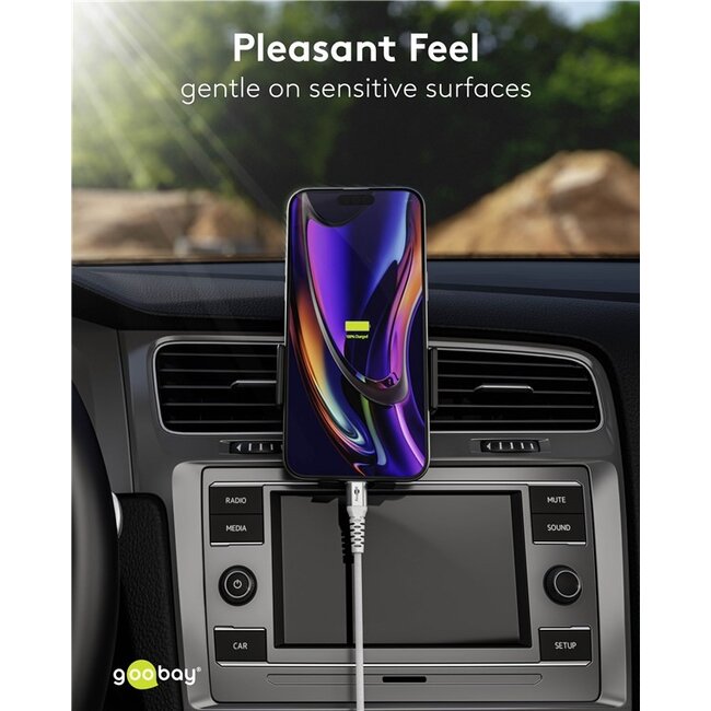 Goobay Lightning - USB-A Supersoft Textile kabel | USB2.0 | PD 60W | wit | 2 meter