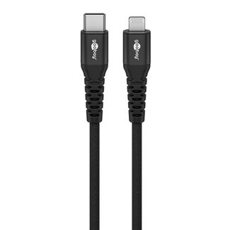 Goobay Goobay Lightning - USB-C Supersoft Textile kabel | USB2.0 | PD 60W | zwart | 2 meter