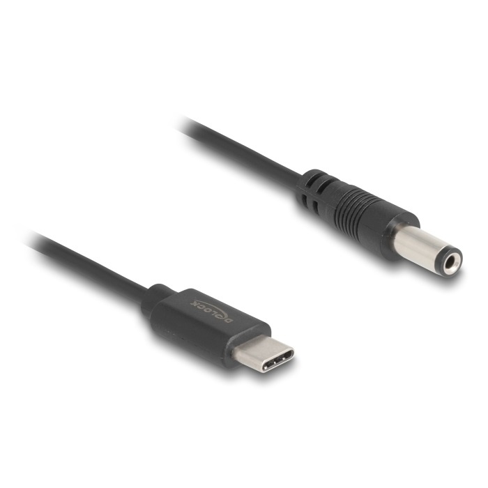 DeLOCK 85397 electriciteitssnoer Zwart 1 m USB C 5.5 x 2.1 mm