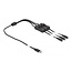 USB-C - 3x DC plug splitter | 5,5 x 2,1mm | max. 5V/3A (15W) | schakelaars | zwart | 1 meter
