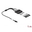 USB-C - 4x DC plug splitter | 5,5 x 2,1mm | max. 5V/3A (15W) | schakelaars | zwart | 1 meter
