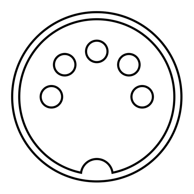 DIN 5-pins 180° (v) PCB connector | zwart