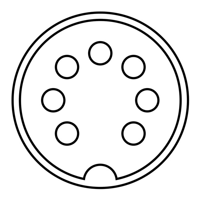 DIN 7-pins (v) connector | zwart