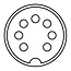 DIN 7-pins (v) connector | zwart