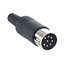 DIN 8-pins 270° (m) connector | zwart