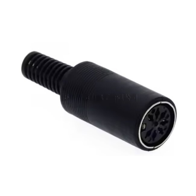 DIN 8-pins 270° (v) connector | zwart