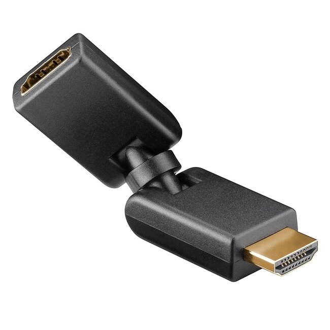 HDMI adapter | 360° roteerbaar | HDMI2.0 (4K 60Hz + HDR) | zwart