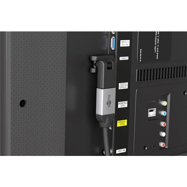 HDMI adapter | 360° roteerbaar | HDMI2.0 (4K 60Hz + HDR) | zwart