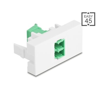 DeLOCK Delock Easy 45 Module LC Duplex female to LC Duplex female with laser protection flip inside green / white