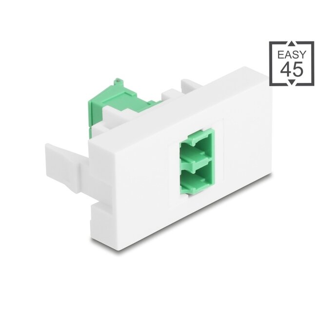 Delock Easy 45 Module LC Duplex female to LC Duplex female with laser protection flip inside green / white