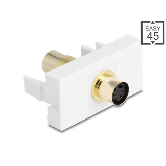 DeLOCK Delock Easy 45 Module Mini-DIN 4 pin female to female gold plated white