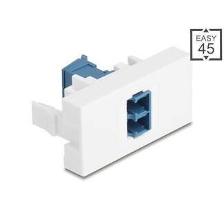 DeLOCK Delock Easy 45 Module LC Duplex female to LC Duplex female with laser protection flip inside blue / white