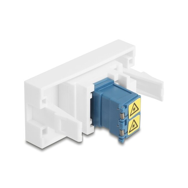 Delock Easy 45 Module LC Duplex female to LC Duplex female with laser protection flip inside blue / white