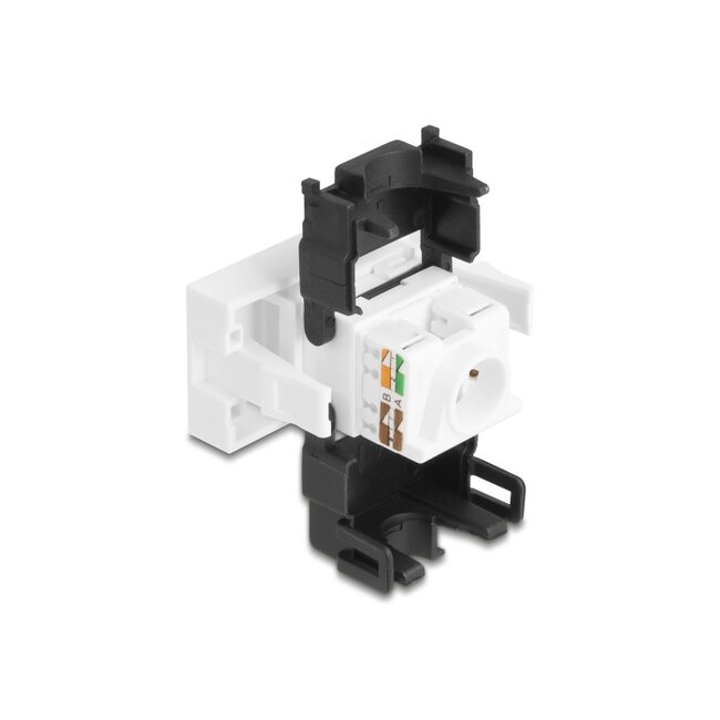 Delock Easy 45 Module RJ45 jack to LSA Cat.6A 180° toolfree black / white