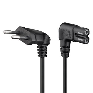 OTB goobay Anschlusskabel Eurostecker beidseitig abgewinkelt, 3 m, Schwarz