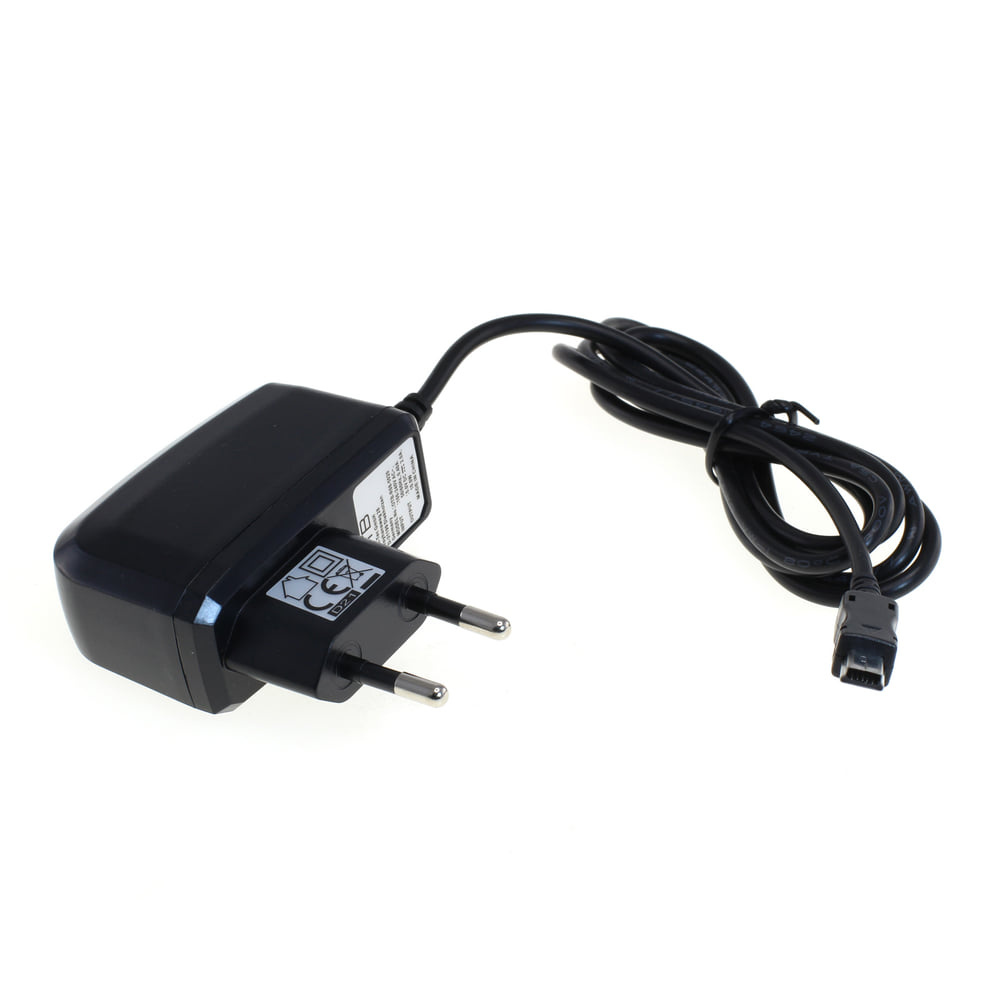 USB Mini B thuislader met vaste kabel - 2A / zwart - 1,1 meter