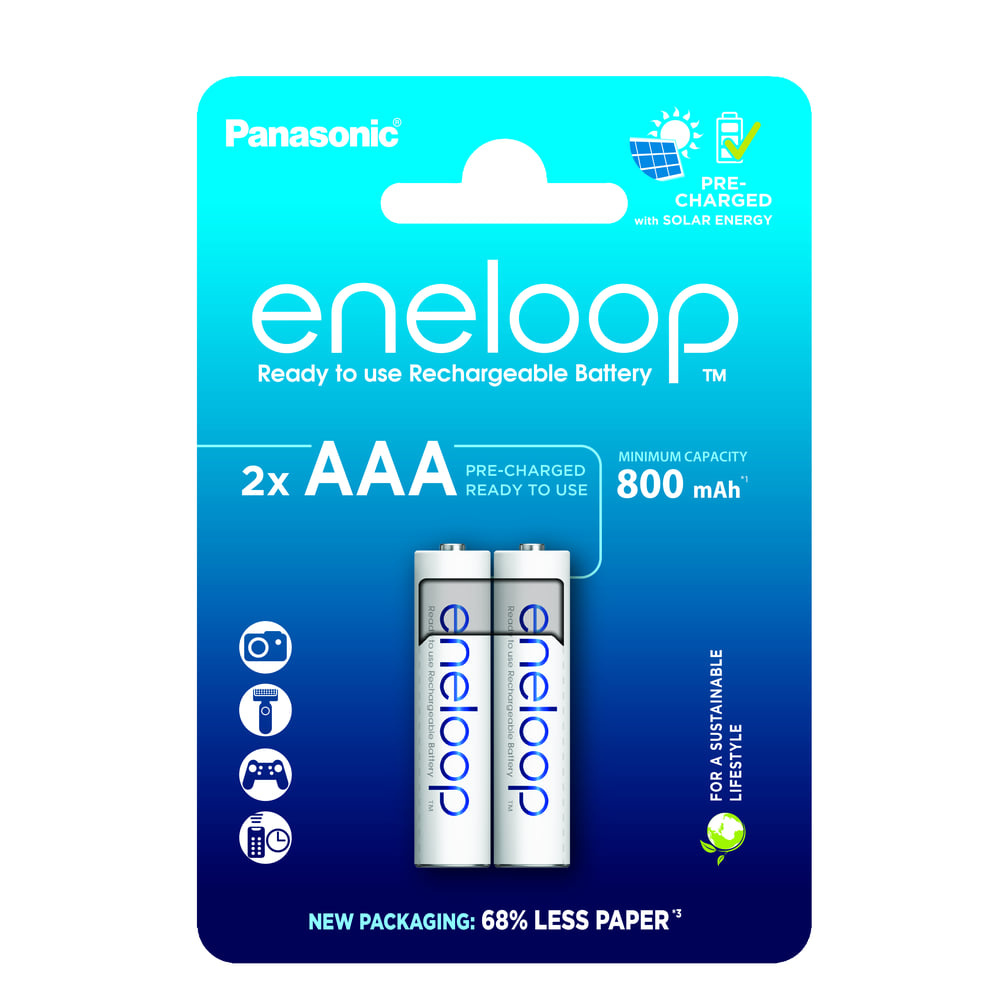 Panasonic eneloop oplaadbare AAA batterij - 800 mAh - NiMH - 2 stuks