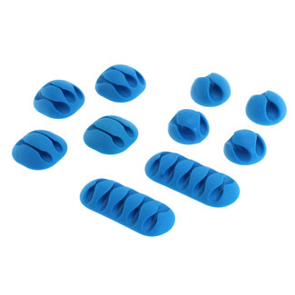 OTB OTB Kabelmanagement - Kabelclips / Kabelhalter - 10er Set blau
