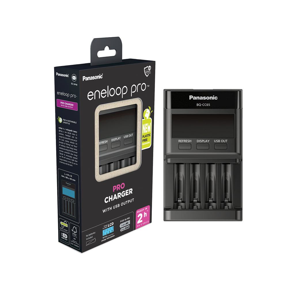 Panasonic Eneloop PRO Snelle Oplader Met LCD Display - BQ-CC65E