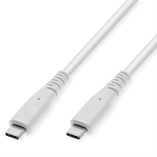 Value VALUE kabel kompatibel USB3.2 Gen2, met PD (Power Delivery) 20V5A, Emark, C-C, M/M, wit, 5 m
