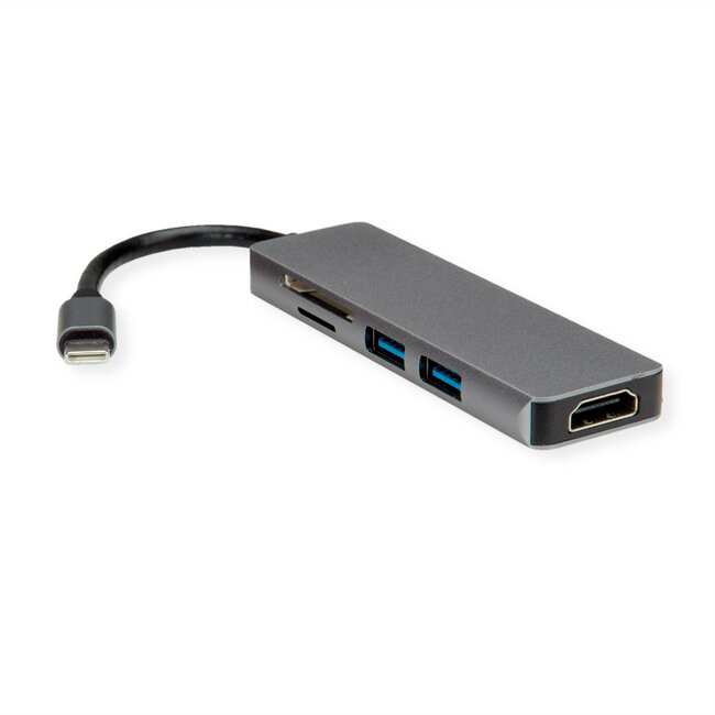 ROLINE Dockingstation USB Type C, 4K HDMI, USB 3.2 Gen 1, SD/MicroSD