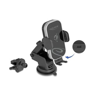 DeLOCK Delock Wireless Car Charger Smartphone Holder with Charging and Cooling Function 15 W – Qi