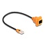 Delock D-Type RJ45 cable plug to jack Cat.5e UTP orange / black 30 cm
