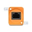 Delock D-Type RJ45 cable plug to jack Cat.5e UTP orange / black 30 cm