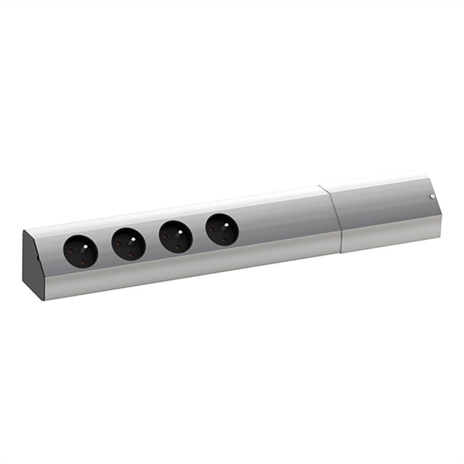 BACHMANN CASIA 4x geaard stopcontact, Roestvrij staal
