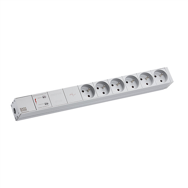 BACHMANN 19"-Steckdosenleiste 1HE 6xUTE 1xGVS, 2 m