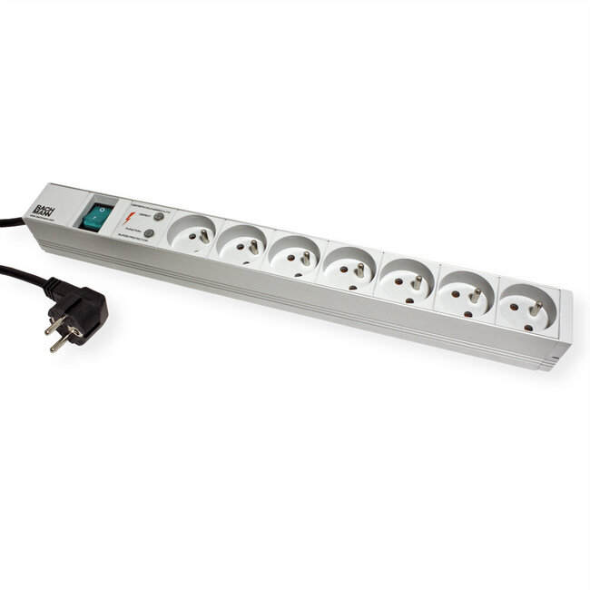 BACHMANN 1HE 7xUTE 1xSchakelaar 1xOverspannings beveiliging, 2 m