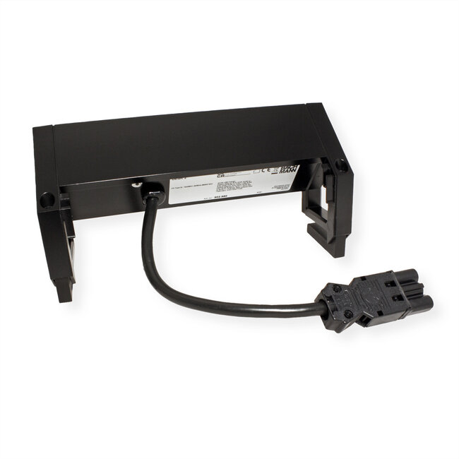 BACHMANN DESK2 2xUTE 1xUSB A/C 22W, GST18 RAL9005, schwarz, 0,2 m