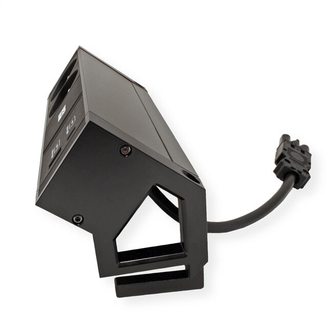 BACHMANN DESK2 2xUTE 1xUSB A/C 22W, GST18 RAL9005, schwarz, 0,2 m