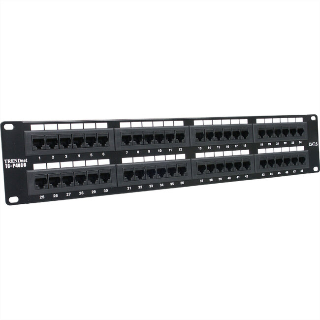 TRENDnet TC-P48C6 Patchpaneel, 48-poorts Cat6 niet afgeschermd