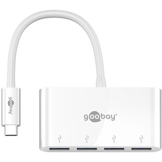 Goobay Goobay USB-C hub met 4 poorten - busgevoed - USB3.0 / wit - 0,15 meter