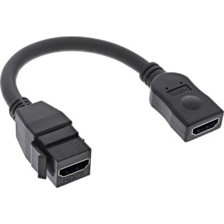 InLine HDMI Keystone module - HDMI (v) | HDMI2.0 (4K 60Hz + HDR) | zwart | 0,20 meter