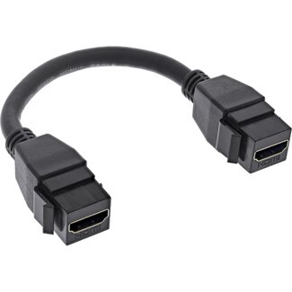 InLine HDMI Keystone module - HDMI Keystone module | HDMI2.0 (4K 60Hz + HDR) | zwart | 0,20 meter
