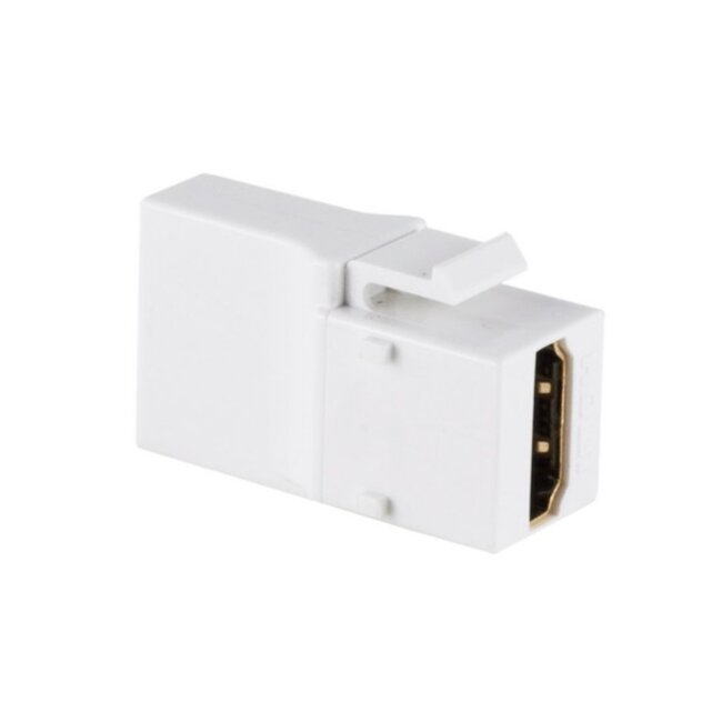 HDMI haaks (90° beneden) Keystone module | HDMI2.0 (4K 60Hz + HDR) | wit