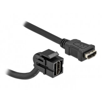 DeLOCK HDMI haaks (110° beneden) Keystone module - HDMI (v) | HDMI1.4 (4K 30Hz) | zwart | 0,30 meter